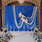 Wrinkle Free 10x8 ft Royal Blue Backdrop Curtains for Parties, Polyester Backdrop Drapes Soft Back Drop for, alternate view 3