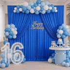 Wrinkle Free 10x8 ft Royal Blue Backdrop Curtains for Parties, Polyester Backdrop Drapes Soft Back Drop for, alternate view 4