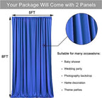Wrinkle Free 10x8 ft Royal Blue Backdrop Curtains for Parties, Polyester Backdrop Drapes Soft Back Drop for, alternate view 6