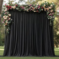 Wrinkle Free Black Backdrop Curtains for Parties, Polyester Photo Backdrop Drapes 2 Panels 5x8ft for Weddings