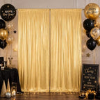 Wrinkle-Free Gold Backdrop Curtain Drapes 10x10ft, 2-Pack 5x10ft in 10x10ft (W5'xH10', 2 Panels) in Gold