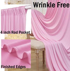 Wrinkle Free Pink Backdrop Curtain for Parties Background, Silky Photo Curtains Backdrop Drapes 2 Panels Back, alternate view