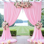 Wrinkle Free Pink Backdrop Curtain for Parties Background, Silky Photo Curtains Backdrop Drapes 2 Panels Back, alternate view