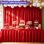 Wrinkle-Free Red Backdrop Curtain Drapes 10x10ft, 2-Pack 5x10ft in 10x10ft (W5'xH10', 2 Panels) in Red, alternate view 5