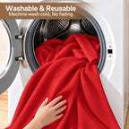 Wrinkle-Free Red Backdrop Curtain Drapes 20x10ft, 4-Pack 5x10ft in 10x10ft (W5'xH10', 4 Panels) in Red, alternate view 7