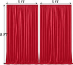 Wrinkle Free Red Backdrop Curtains for Parties, Thick Fabric Photo Backdrop Drapes for Christmas Photography, alternate view