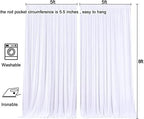 Wrinkle Free White Backdrop Curtain for Parties, Polyester Photo Backdrop Drapes for Weddings Birthday, alternate view 6