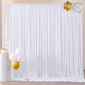 Wrinkle Free White Backdrop Curtains for Parties, Polyester Photo Backdrop Drapes 2 Panels 5x7ft for Photography