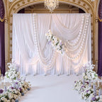 Wrinkle Free White Backdrop Curtains for Parties, Polyester Photo Backdrop Drapes 2 Panels 5x7ft for Photography, alternate