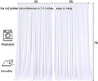 Wrinkle Free White Backdrop Curtains for Parties, Polyester Photo Backdrop Drapes 2 Panels 5x7ft for Photography, alternate