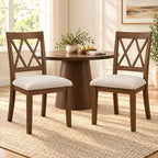 X-Back Dining Chairs Set of 2, Upholstered Side Chairs