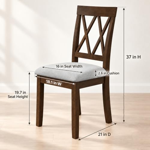 X-Back Dining Chairs Set of 2, Upholstered Side Chairs, alternate view 2