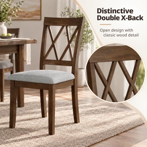 X-Back Dining Chairs Set of 2, Upholstered Side Chairs, alternate view 3