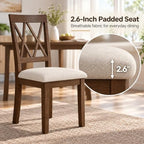 X-Back Dining Chairs Set of 2, Upholstered Side Chairs, alternate view 4