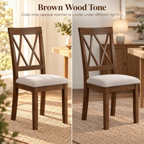 X-Back Dining Chairs Set of 2, Upholstered Side Chairs, alternate view 7