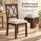 X-Back Dining Chairs Set of 4, Upholstered Side Chairs, alternate view 5