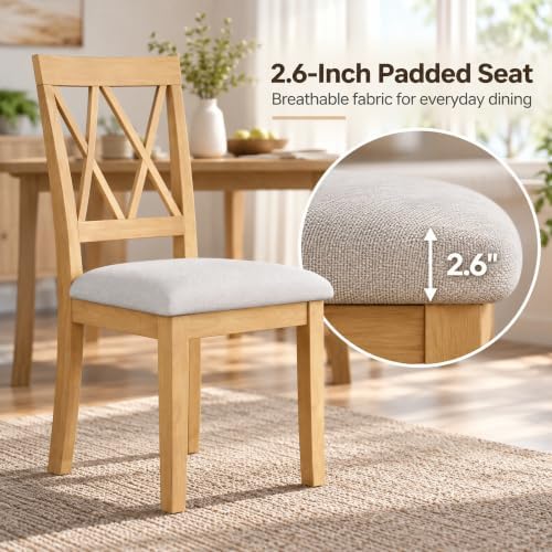 X-Back Dining Chairs Set of 6, Upholstered Side Chairs, alternate view 4