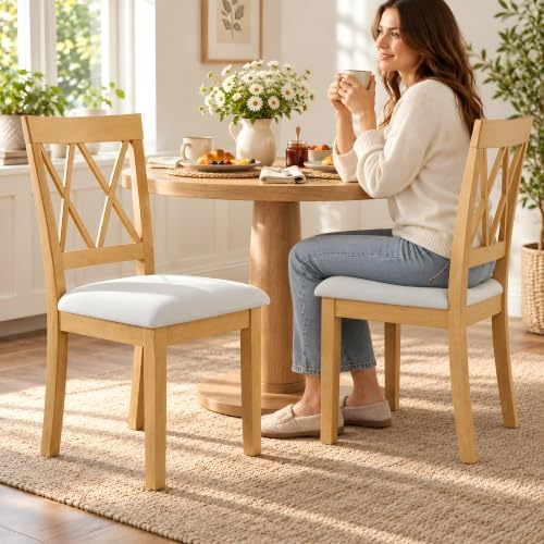 X-Back Dining Chairs Set of 6, Upholstered Side Chairs, alternate view 6