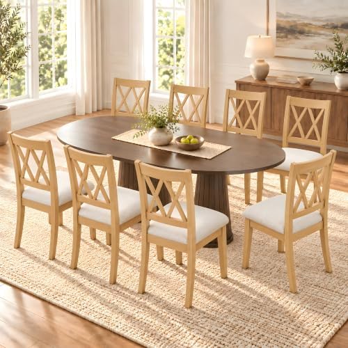 X-Back Dining Chairs Set of 8, Upholstered Side Chairs