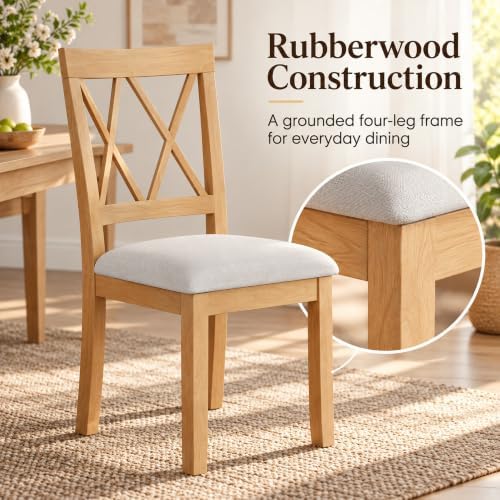 X-Back Dining Chairs Set of 8, Upholstered Side Chairs, alternate view 5