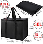 X-Large Insulated Reusable Grocery Shopping Bags, Black+Red, 2 Pack, alternate view 2