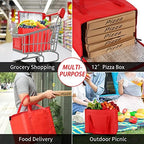 X-Large Insulated Reusable Grocery Shopping Bags, Black+Red, 2 Pack, alternate view 5