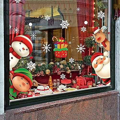 XIMISHOP 82PCS Christmas Snowflake Window Clings Stickers for Glass, Xmas Decals Christmas Decorations Indoor