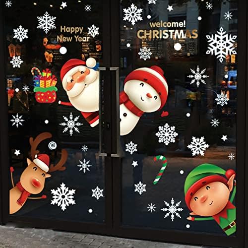 XIMISHOP 82PCS Christmas Snowflake Window Clings Stickers for Glass, Xmas Decals Christmas Decorations Indoor, alternate view
