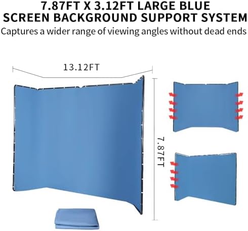 XPSYQIC 7.87ft*13.12ft Large Blue Screen Backdrop Support System, alternate view 4
