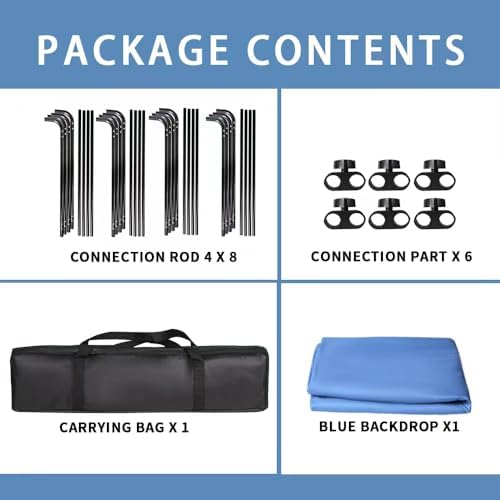 XPSYQIC 7.87ft*13.12ft Large Blue Screen Backdrop Support System, alternate view 5