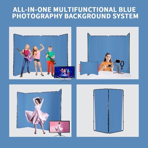 XPSYQIC 7.87ft*13.12ft Large Blue Screen Backdrop Support System, alternate view 6