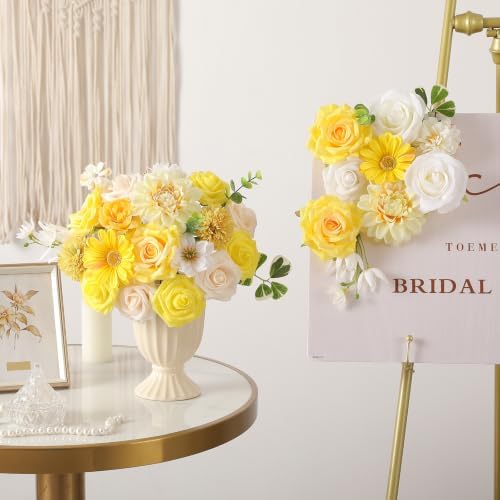 Yellow Artificial Flowers Combo for Wedding & Home Decor in Yellow, alternate view 4