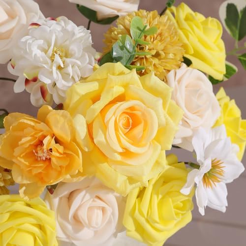 Yellow Artificial Flowers Combo for Wedding & Home Decor in Yellow, alternate view 7