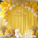 Yellow Backdrop Curtains 8 x 10 ft for Photo Background Wrinkle Free Drapes in W4' x H10'(2 panels) in Yellow, alternate view