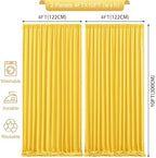Yellow Backdrop Curtains 8 x 10 ft for Photo Background Wrinkle Free Drapes in W4' x H10'(2 panels) in Yellow, alternate view