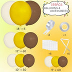 Yellow Brown White Balloon Garland Arch Kit, 155Pcs Latex Balloons Different Size 18 12 10 5 inch for Birthday, alternate