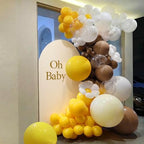 Yellow Brown White Balloon Garland Arch Kit, 155Pcs Latex Balloons Different Size 18 12 10 5 inch for Birthday, alternate