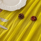 Yellow Cheesecloth Summer Table Runner 120 Inches for Party Home Decor, alternate view 3