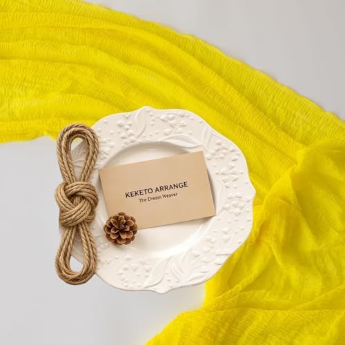 Yellow Cheesecloth Summer Table Runner 120 Inches for Party Home Decor, alternate view 5