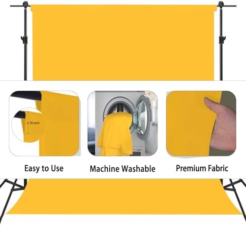 Yellow Photography Backdrop for Photoshoot, Fabric 8x10ft in 8x10ft, alternate view 6