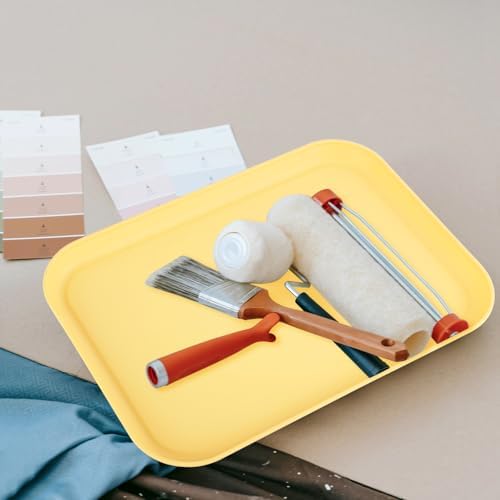Yellow Plastic Serving Platters and Trays, Serving Dishes for Entertaining, Rectangular Platters for Serving, alternate view