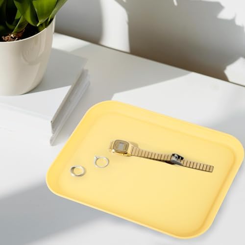 Yellow Plastic Serving Platters and Trays, Serving Dishes for Entertaining, Rectangular Platters for Serving, alternate view