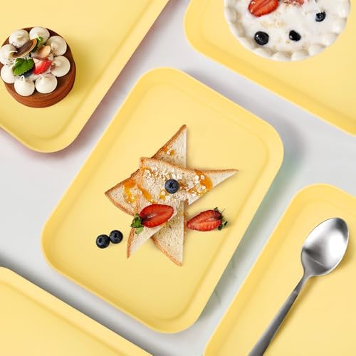 Yellow Plastic Serving Platters and Trays, Serving Dishes for Entertaining, Rectangular Platters for Serving, alternate view