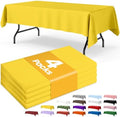 Yellow Plastic Table Cloth Disposable, 4 Pack, 54 x 108 in