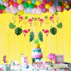 Yellow Streamers Party Backdrop - Foil Fringe for Pineapple/Lemon/Truck/Race Birthdays Party Decoration - 3.2ft, alternate