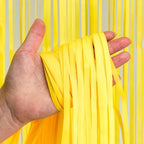 Yellow Streamers Party Backdrop - Foil Fringe for Pineapple/Lemon/Truck/Race Birthdays Party Decoration - 3.2ft, alternate