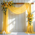 Yellow Wedding Arch Draping Fabric 28" x19FT Sheer Curtain Drapes in 28" width x 19Ft length(1 Panel) in Yellow