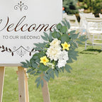 Yellow White Artificial Arch Flowers for Wedding Arch Decor, alternate view 5