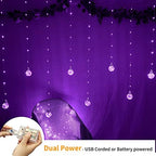 YOLIHT Wishing Ball Curtain String Lights 9.8 x 3.3 ft, USB/Battery Powered in 9.8 x 3.3 ft, alternate view 4