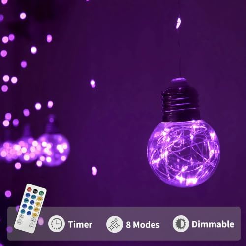 YOLIHT Wishing Ball Curtain String Lights 9.8 x 3.3 ft, USB/Battery Powered in 9.8 x 3.3 ft, alternate view 5